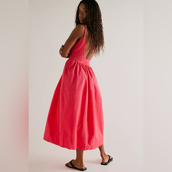 Free People Dresses & Skirts - 💃🏻 NWOT Free People Dylan Miami Beet Midi Dress- Size Medium 💃🏻